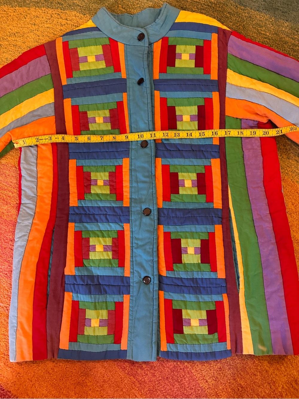 Amazing rainbow quilted jacket handmade vintage 🌈 🌈 ✨ - Picture 8 of 16